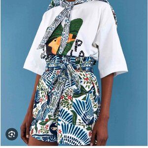 Farm Rio Off-White Macaw Flight Shorts Wide-Leg (XS)